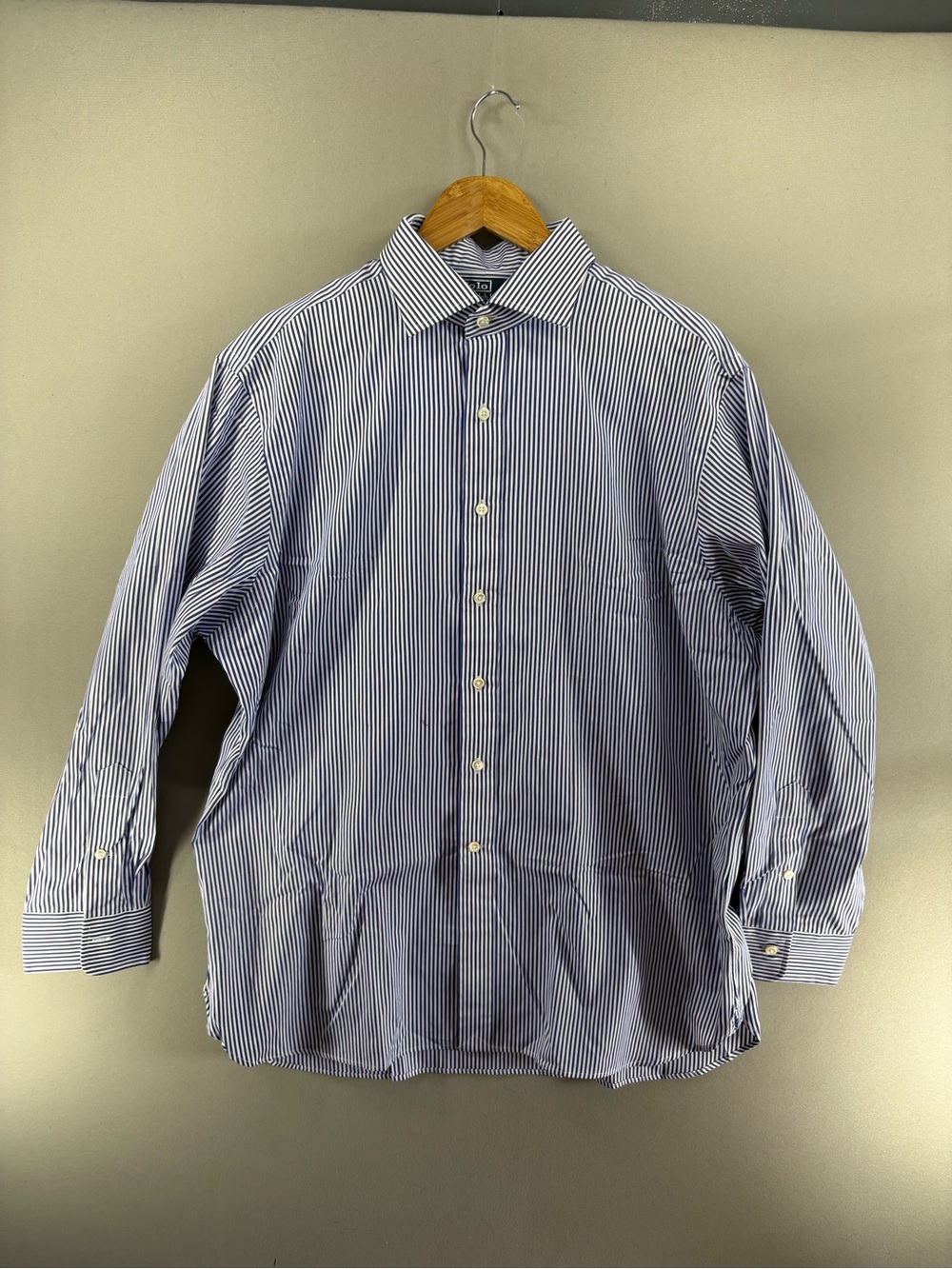 Polo By Ralph Lauren Regent Classic Fit L/S Shirt Blue Stripe 17-1/2 -35 Nwot